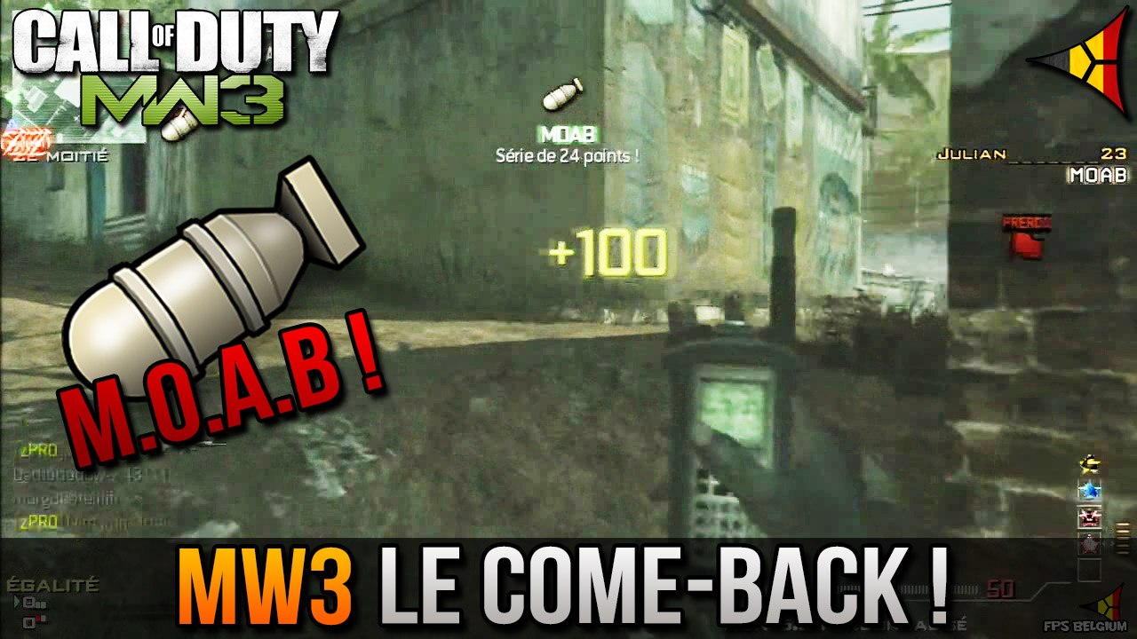 MW3 // Come-back délire en 3v3 et CDD avec MOAB à la clé ! [LIVE] | FPS Belgium