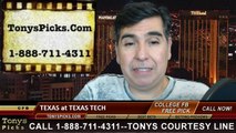 Texas Tech Red Raiders vs. Texas Longhorns Free Pick Prediction NCAA College Football Odds Preview 11-1-2014