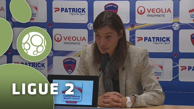 Conférence de presse Clermont Foot - Nîmes Olympique (3-0) : Corinne DIACRE (CF63) - José PASQUALETTI (NIMES) - 2014/2015