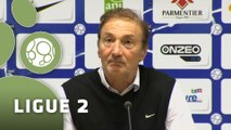 Conférence de presse Havre AC - AC Arles Avignon (2-0) : Erick MOMBAERTS (HAC) - Stéphane CRUCET (ACA) - 2014/2015