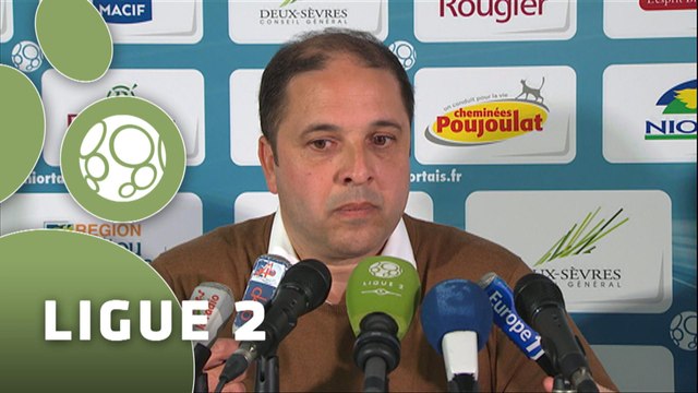 Conférence de presse Chamois Niortais - AS Nancy-Lorraine (1-4) : Régis BROUARD (NIORT) - Pablo CORREA (ASNL) - 2014/2015