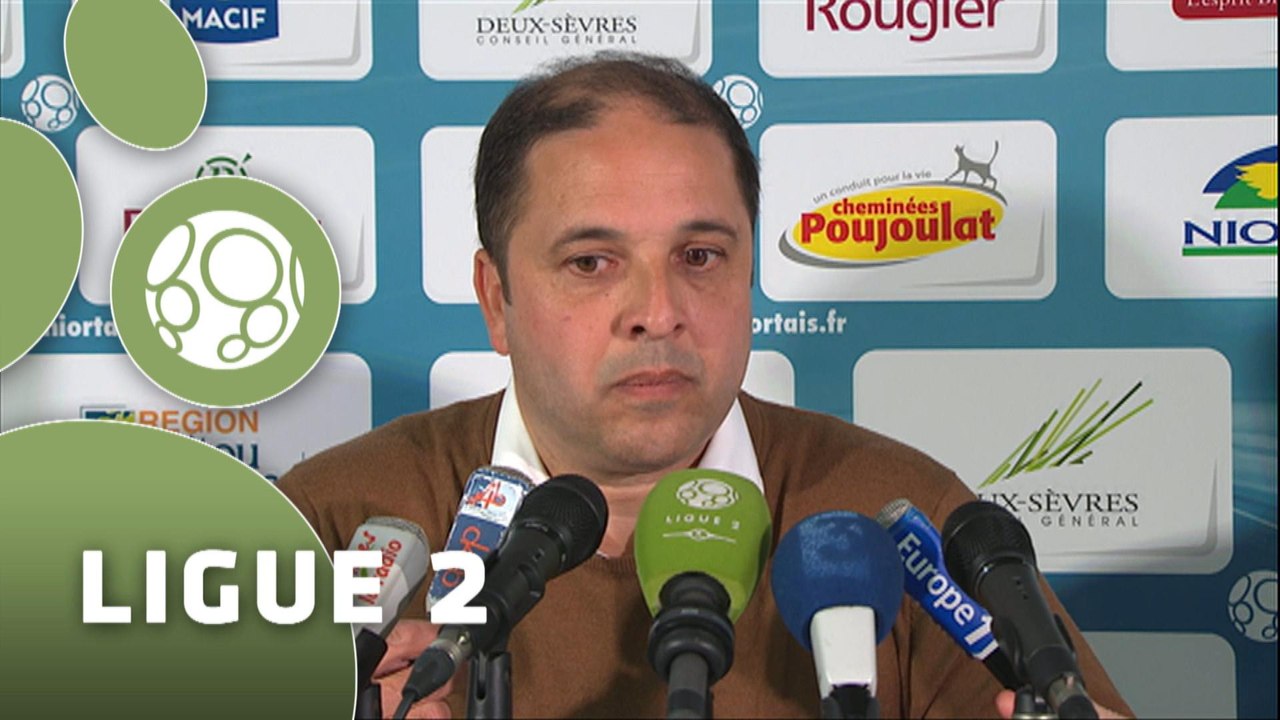 Conférence de presse Chamois Niortais - AS Nancy-Lorraine (1-4) : Régis BROUARD (NIORT) - Pablo  CORREA (ASNL) - 2014/2015