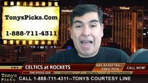 Houston Rockets vs. Boston Celtics Free Pick Prediction NBA Pro Basketball Point Spread Odds Preview 11-1-2014