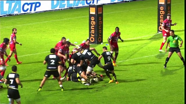 TOP14 - La Rochelle-Montpellier: Essai Alofa Alofa (LAR) - J10 - Saison 2014/2015