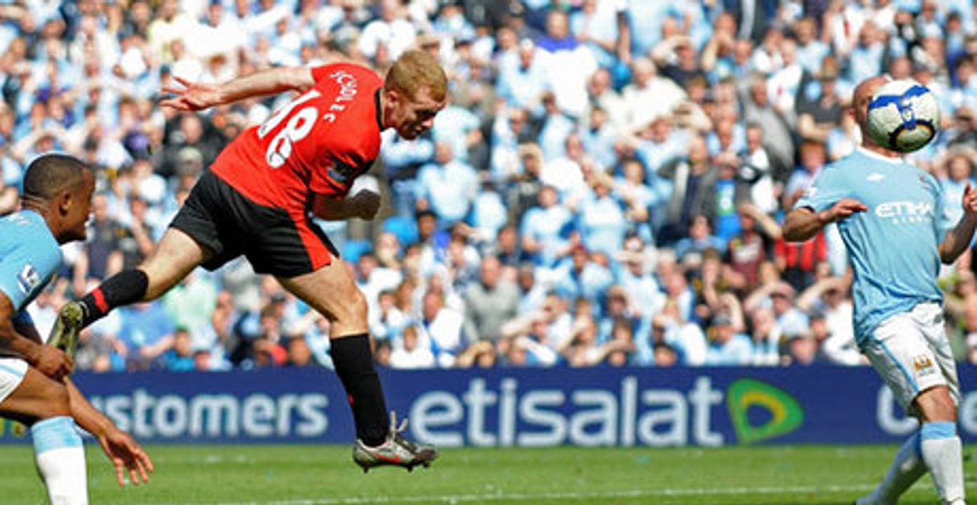 Paul Scholes goal vs Manchester City 17th april 2010