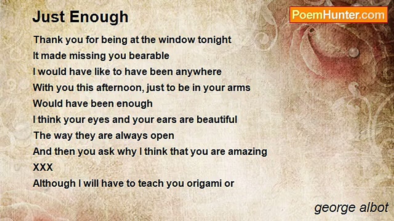 george albot - Just Enough