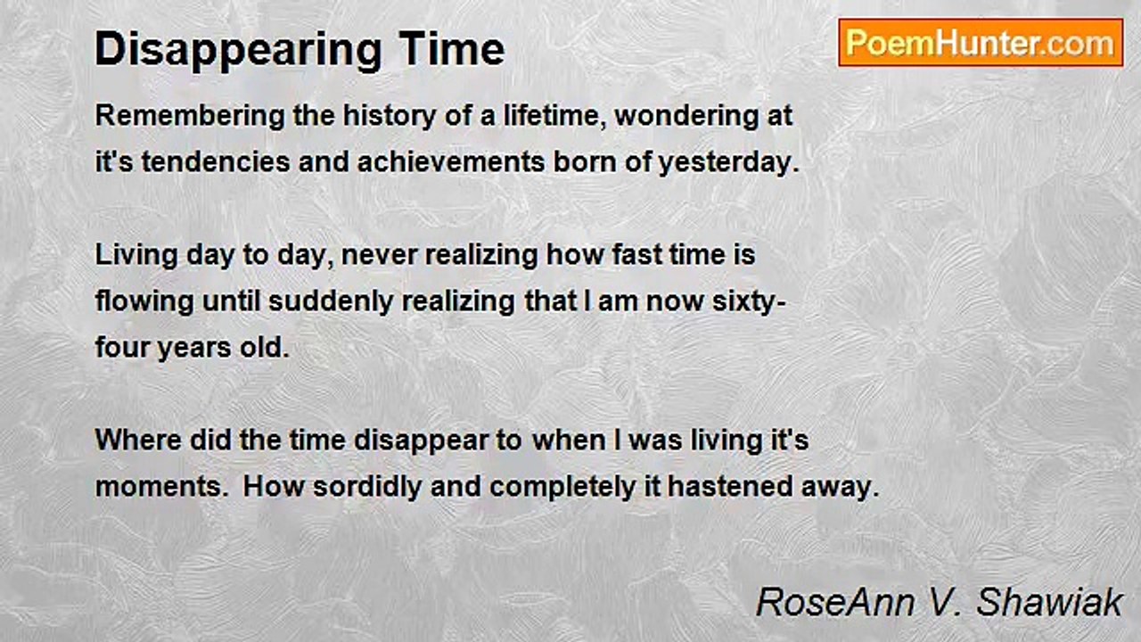 RoseAnn V. Shawiak - Disappearing Time