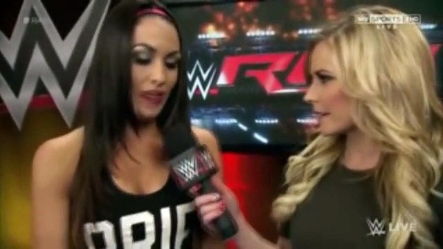 Renee Young Brie Bella Nikki Bella Backstage Segment