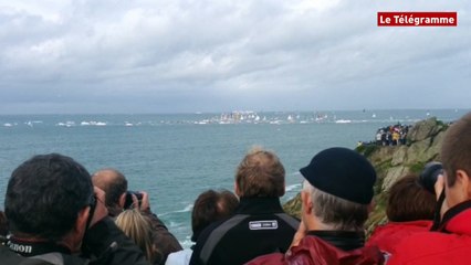 Route du Rhum.  Le passage de la flotte à la pointe du Grouin
