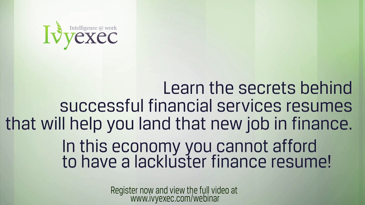 The MUST AVOID Mistakes in Financial Services Resumes