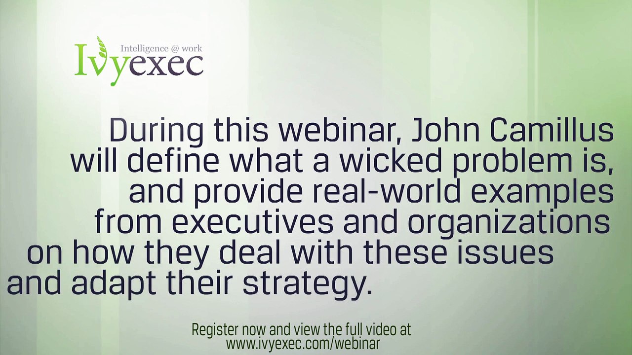 Strategy As A Wicked Problem