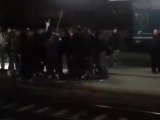 Ultras Bari alla stazione di Vercelli - 01 11 2014