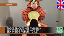 Furries getting it on in public Toddler discovers Tigger boinking half-naked woman in bathroom.