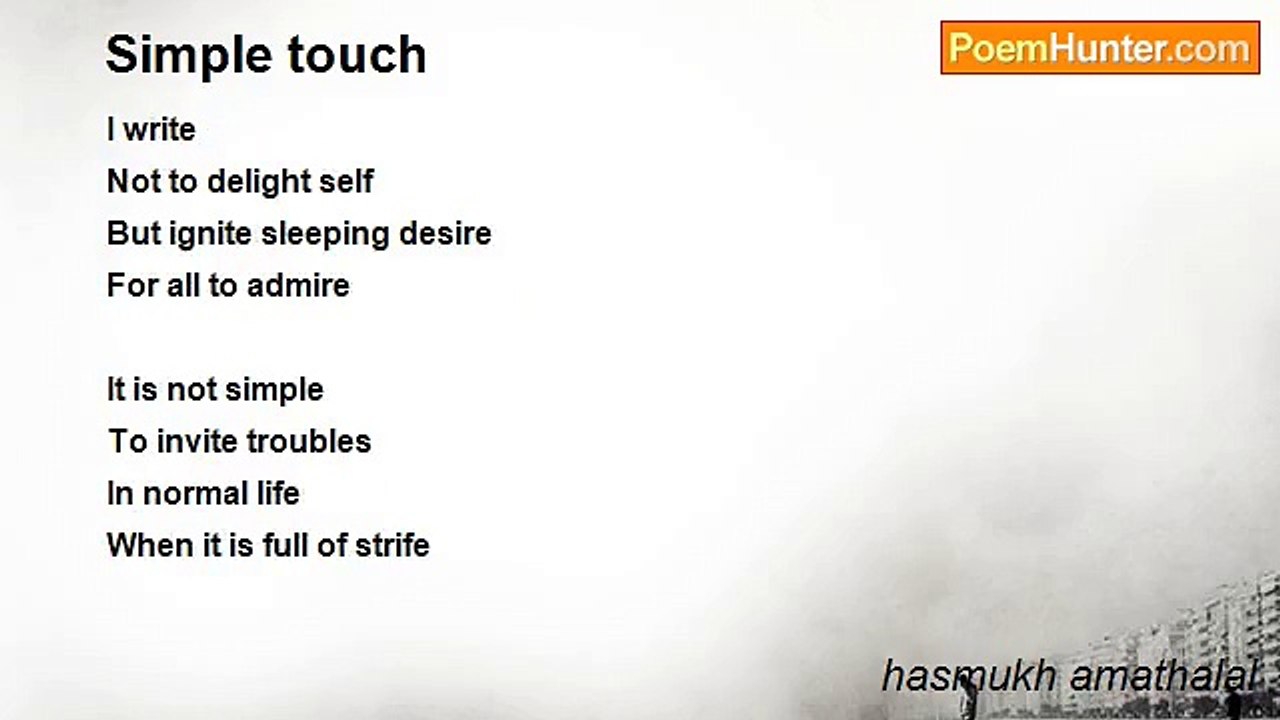 hasmukh amathalal - Simple touch
