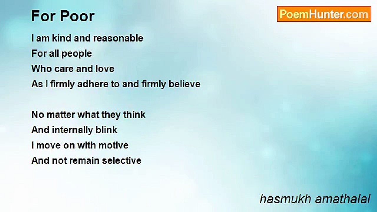hasmukh amathalal - For Poor