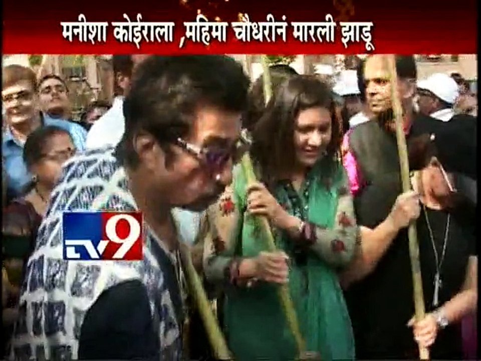 Swachh Bharat Abhiyaan with Bollywood Actors & Politicians-TV9