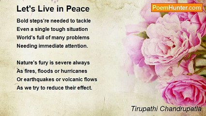 Tirupathi Chandrupatla - Let's Live in Peace