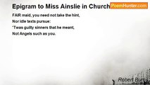 Robert Burns - Epigram to Miss Ainslie in Church