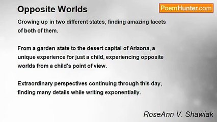 RoseAnn V. Shawiak - Opposite Worlds