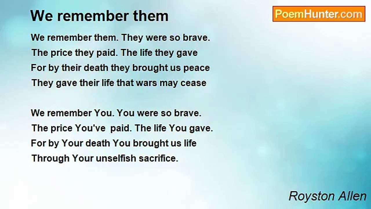 Royston Allen - We remember them
