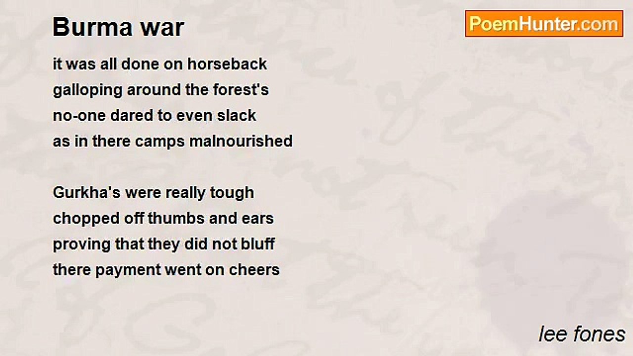 lee fones - Burma war