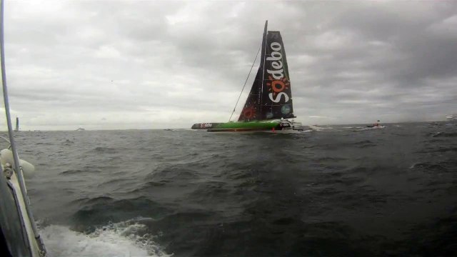 Départ Route du Rhum 2014 cap frehel Thomas COVILLE sur SODEBO