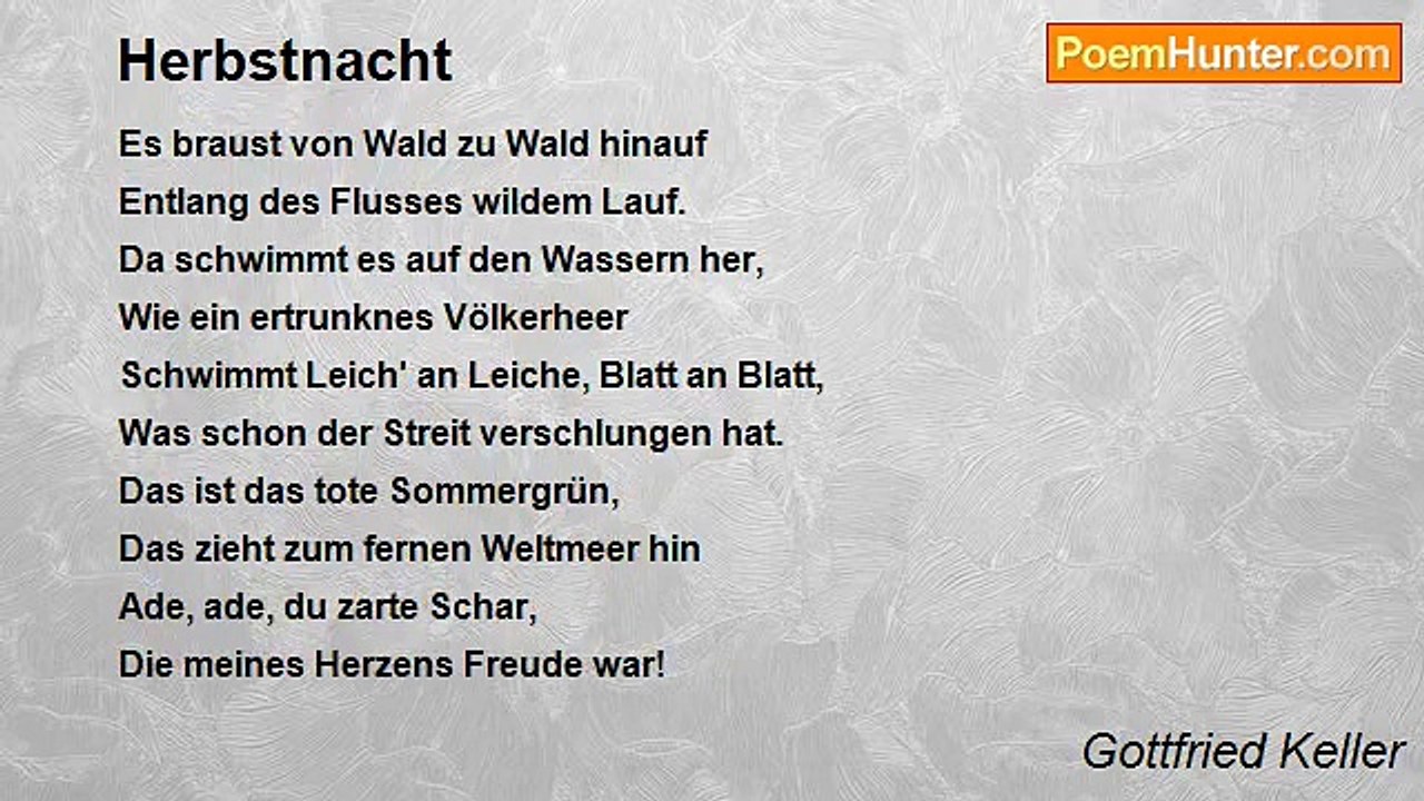 Gottfried Keller - Herbstnacht