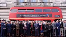 Prince Harry hops on to an old London bus with actress Barbara Windsor to promote Poppy Day