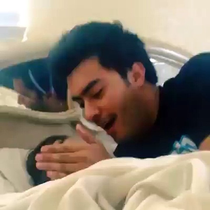 Father talent and alone with son gives it here