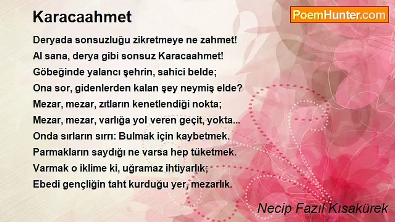 Necip Fazıl Kısakürek - Karacaahmet