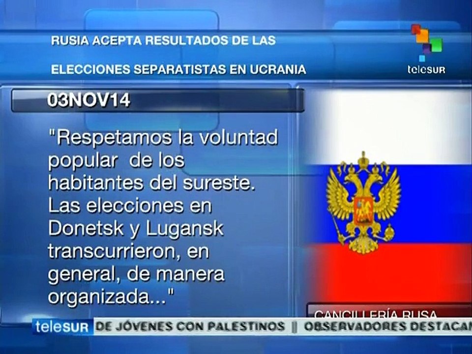 Rusia reitera que reconoce resultados de elección en Donetsk y Lugansk