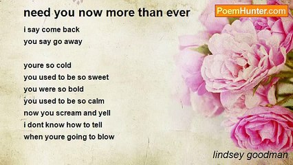 lindsey goodman - need you now more than ever