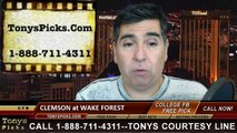 Wake Forest Demon Deacons vs. Clemson Tigers Free Pick Prediction NCAA College Football Odds Preview 11-6-2014