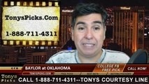 Oklahoma Sooners vs. Baylor Bears Free Pick Prediction NCAA College Football Odds Preview 11-8-2014