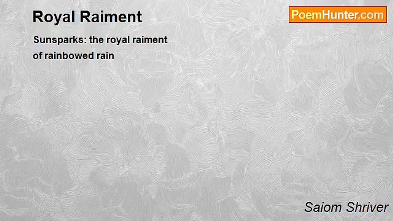 Saiom Shriver - Royal Raiment