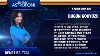 AKREP Burcu, GÜNLÜK Astroloji Yorumu, 4 Kasım 2014