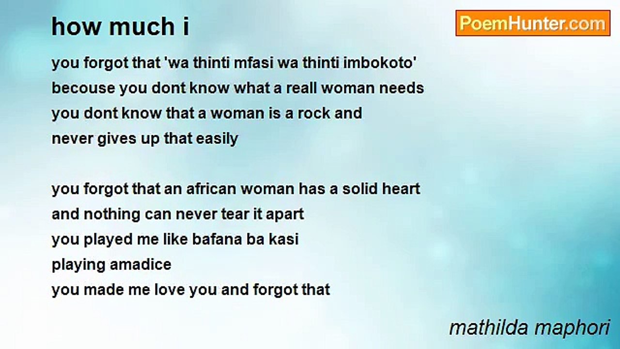mathilda maphori - how much i