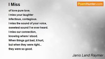 Janis Land Raymer - I Miss