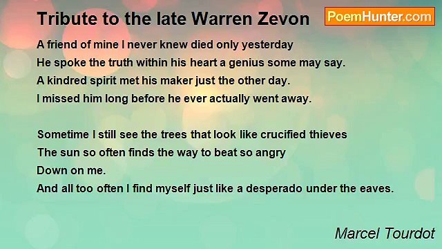 Marcel Tourdot - Tribute to the late Warren Zevon