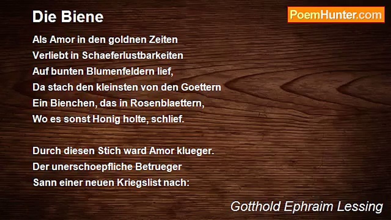 Gotthold Ephraim Lessing - Die Biene