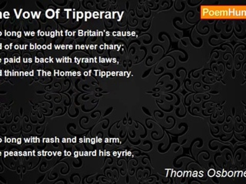 Thomas Osborne Davis - The Vow Of Tipperary