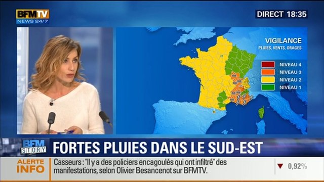 BFM Story: Intempéries: 12 départements placés en vigilance orange dans le sud-est - 03/11