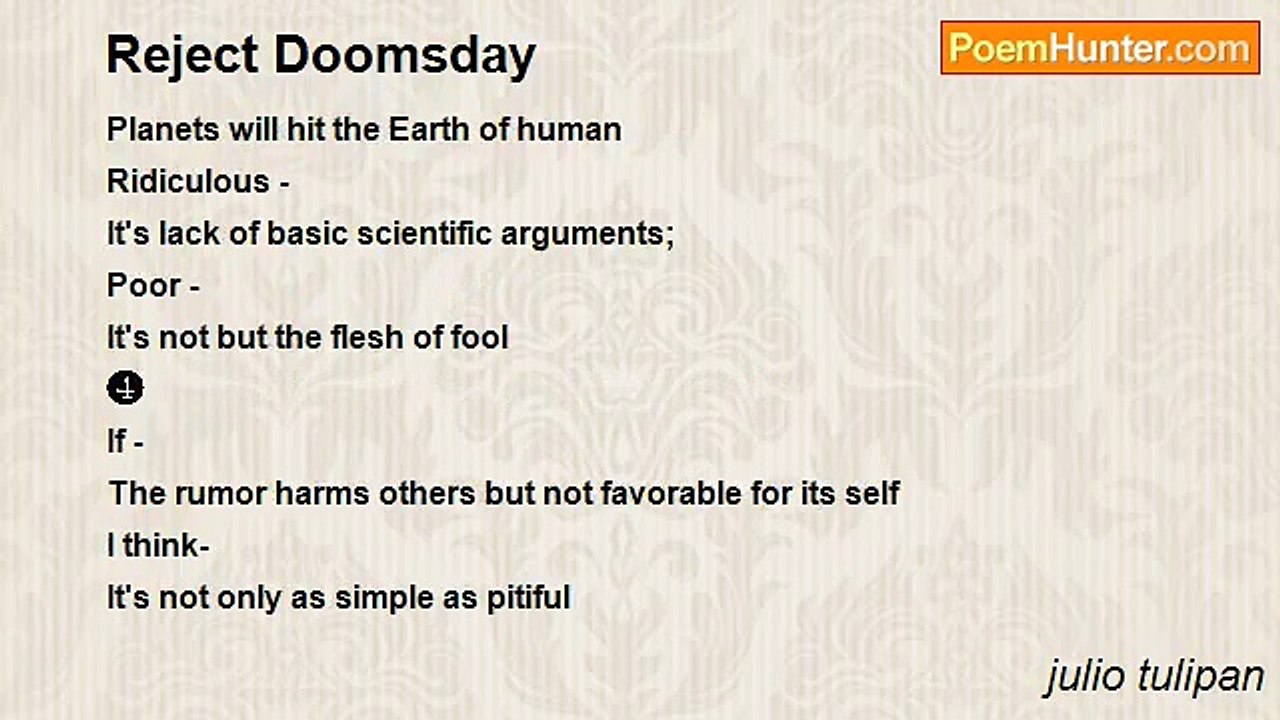 julio tulipan - Reject Doomsday