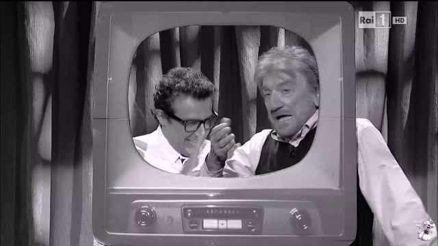 Affari Tuoi, il finale della puntata del 3 novembre 2014. Flavio Insinna e Gigi Proietti signorini buonasera