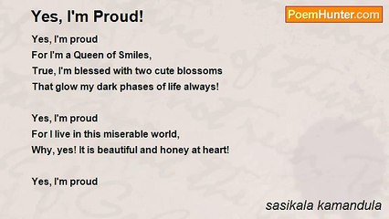 sasikala kamandula - Yes, I'm Proud!