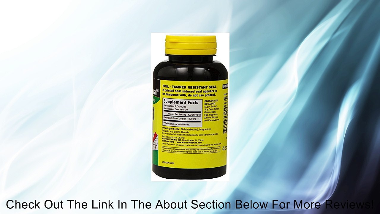 Mason Vitamins Red Yeast Rice 1200, 60 Capsules Bottle  (Pack of 3) Review