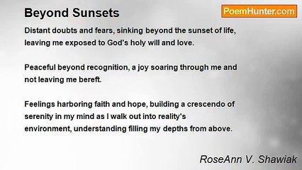 RoseAnn V. Shawiak - Beyond Sunsets