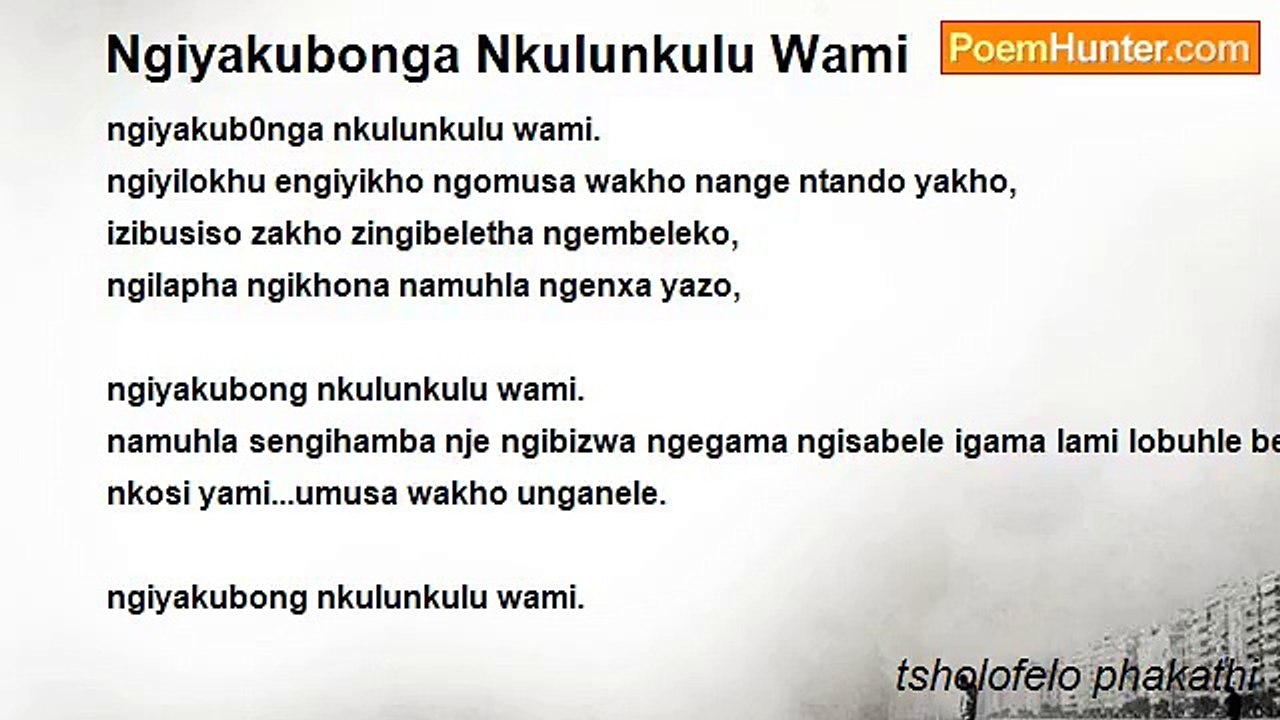 tsholofelo phakathi - Ngiyakubonga Nkulunkulu Wami