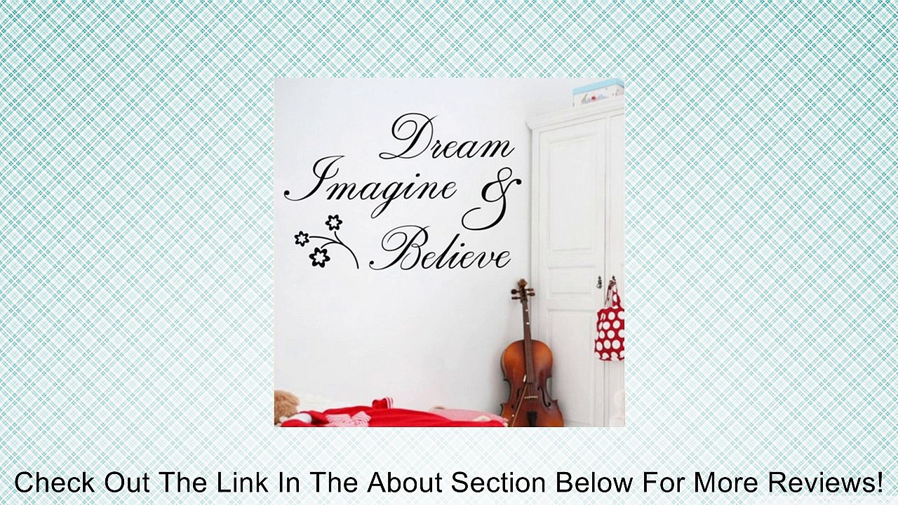 Dream Imagine Believe Wall Quote Sticker Art Decal Vinyl Baby Room Decor Mural Review