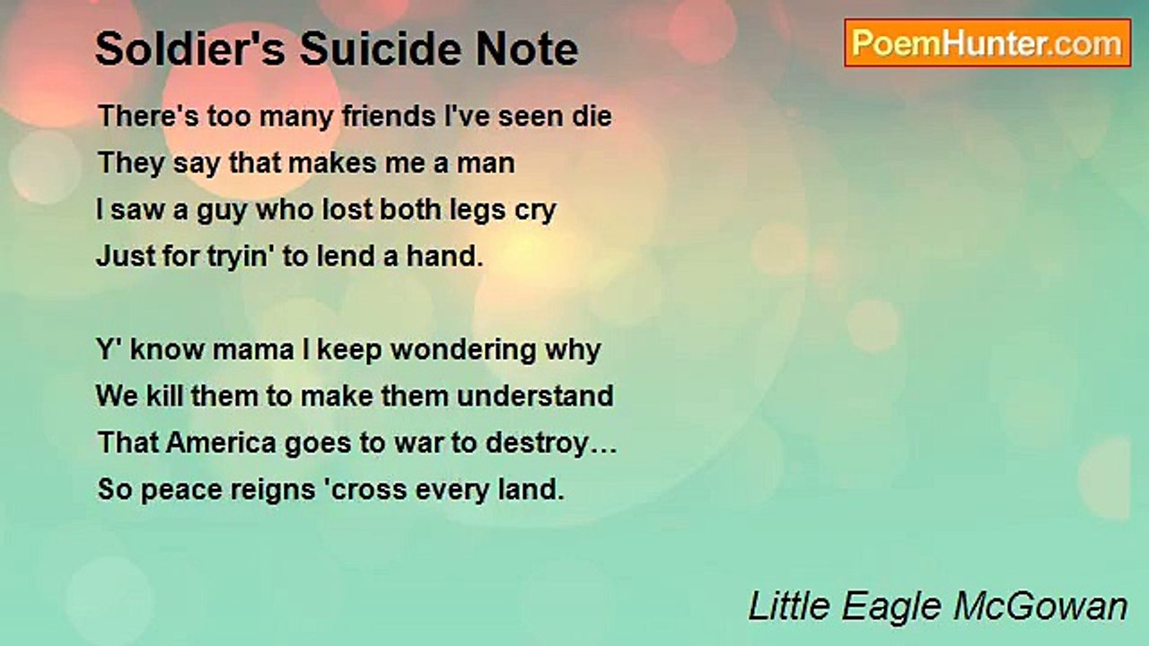 Little Eagle McGowan - Soldier's Suicide Note